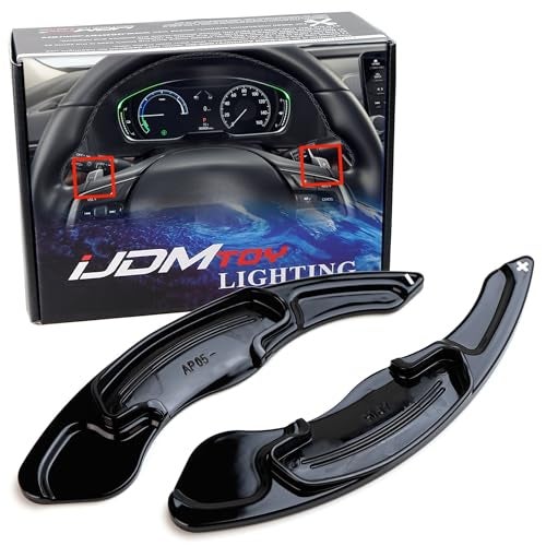 iJDMTOY Gloss Black Finish Larger Paddle Shifter Extensions Compatible with Honda Accord Civic Insight CRV Compatible with Acura TL - Image 1