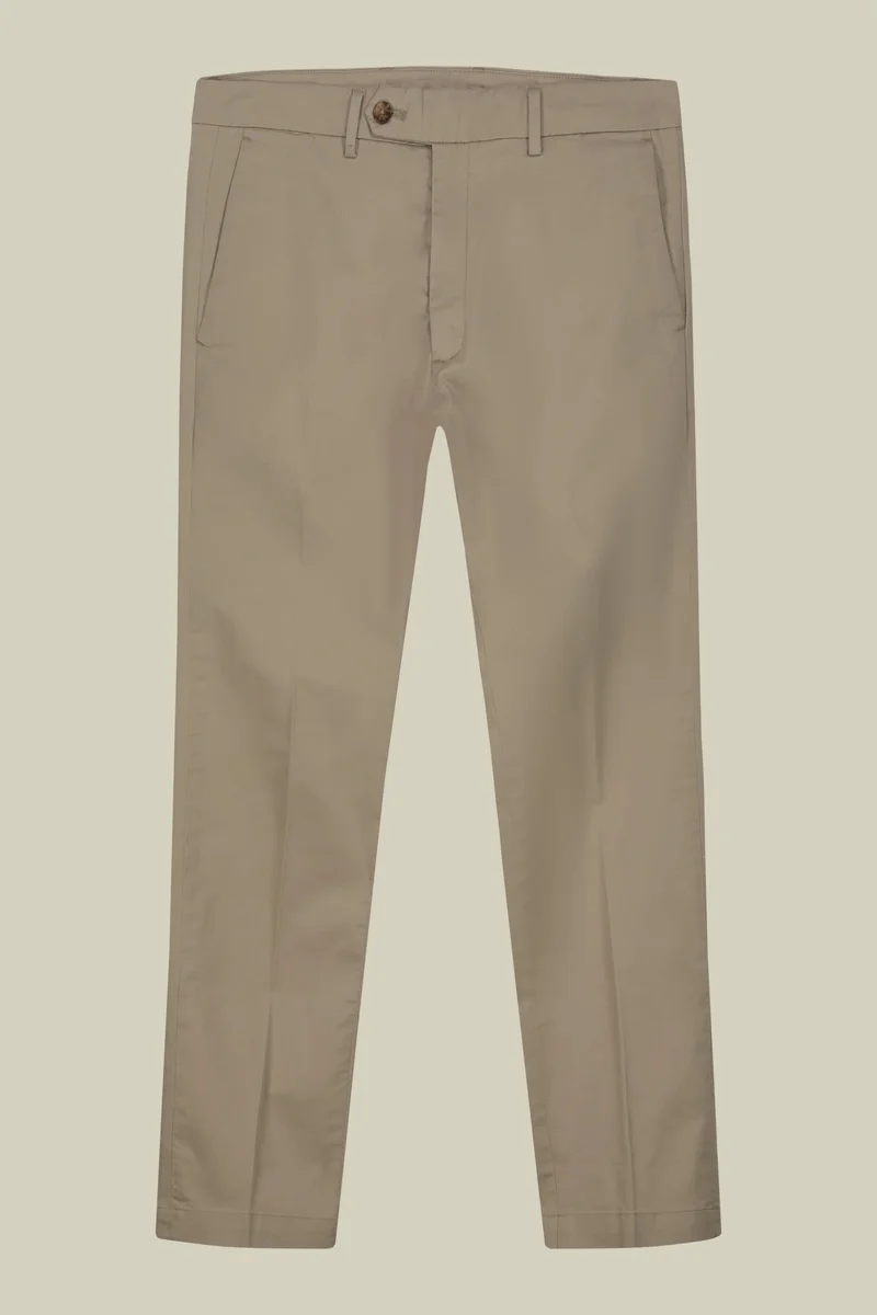 Doppelganger Beige Men's classic chino trousers with extended tab closure - Beige for Men | Best Price UAE