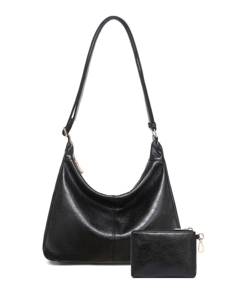 BAVERGE Hobo Bag for Women with Mini Purse Soft Vegan Leather Slouchy Shoulder Crossbody Handbag 2025 Fall Tote - Image 1