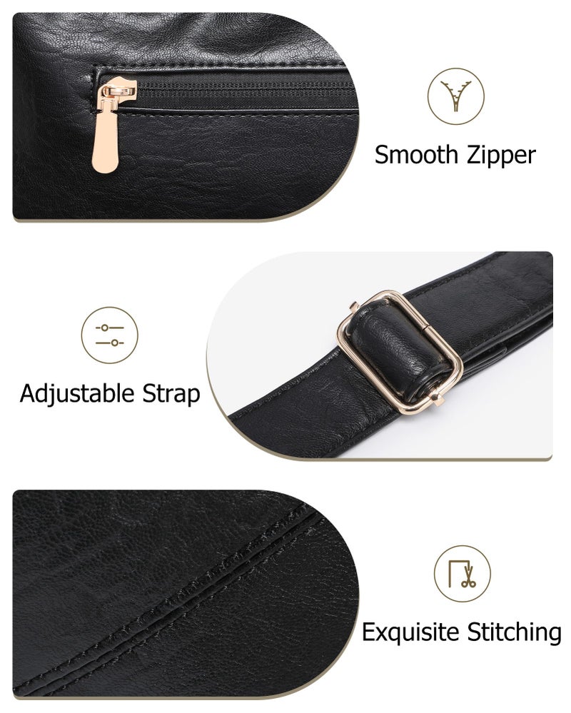 BAVERGE Hobo Bag for Women with Mini Purse Soft Vegan Leather Slouchy Shoulder Crossbody Handbag 2025 Fall Tote - Image 4
