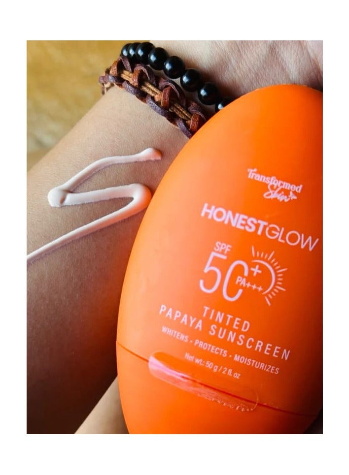 Transformed Skin Honest Glow Tinted Papaya Sunscreen (50g) - Image 2