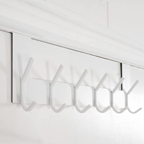 WEBI Over The Door Hook White,Over The Door Towel Rack,Door Hanger,Door Coat Towel Hanger,Door Coat Rack for Hanging Clothes,Jacket,Back of Bathroom,2 Packs - Image 5