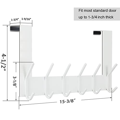 WEBI Over The Door Hook White,Over The Door Towel Rack,Door Hanger,Door Coat Towel Hanger,Door Coat Rack for Hanging Clothes,Jacket,Back of Bathroom,2 Packs - Image 2