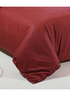 LIMOS Bed Sheet Set 100% Soft Brushed Cotton Duvetcover Fitted Sheet and 4 Matching Pillowcase 6Pcs(Red)  - Image 2
