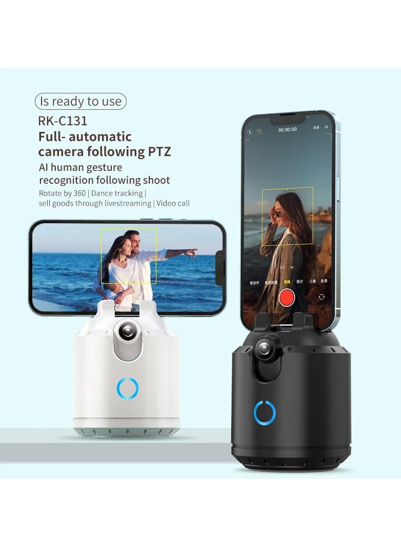 Generic 360 Degree Auto Rotating Mobile Phone Holder and Smart Auto Face Tracking for Live Video  - Image 3