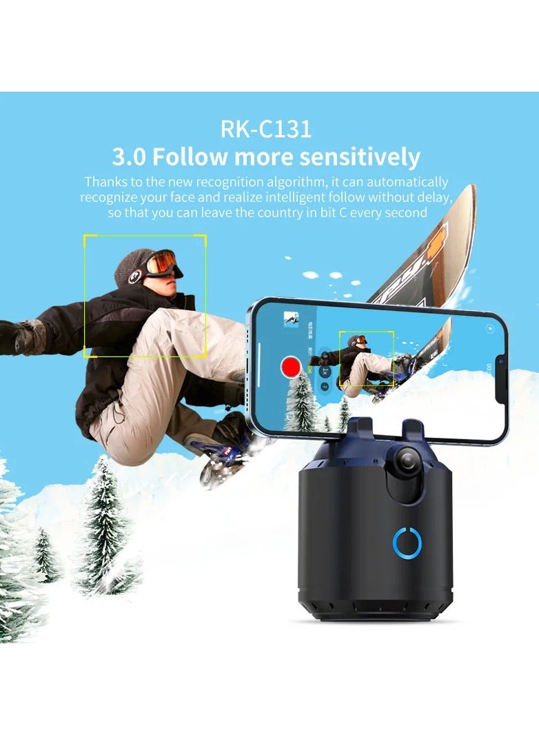 Generic 360 Degree Auto Rotating Mobile Phone Holder and Smart Auto Face Tracking for Live Video  - Image 4