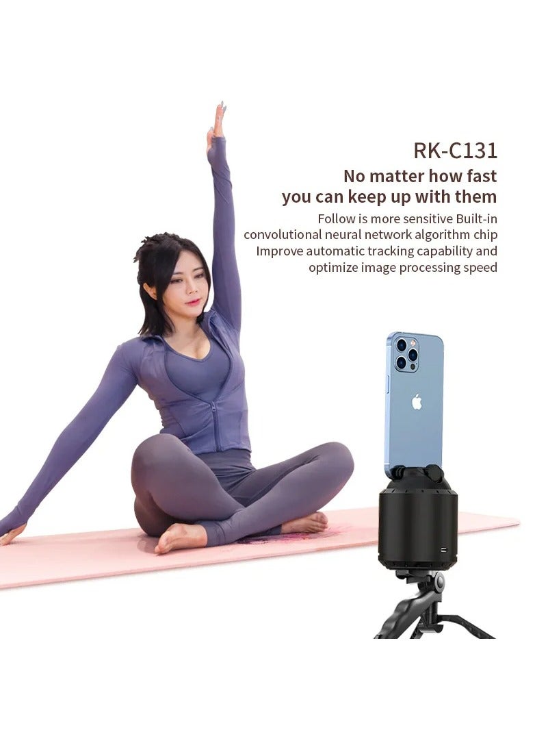 Generic 360 Degree Auto Rotating Mobile Phone Holder and Smart Auto Face Tracking for Live Video  - Image 2