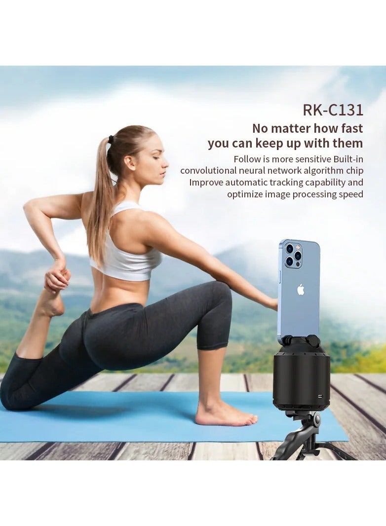 Generic 360 Degree Auto Rotating Mobile Phone Holder and Smart Auto Face Tracking for Live Video  - Image 5