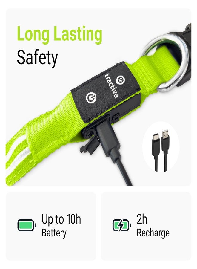 Tractive LED Light Up Dog Collar USB Rechargeable Waterproof (Green) - Image 5