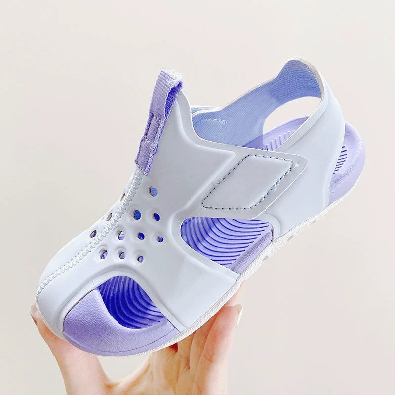 Putian Airplane Wing Velcro Children'S Hole Shoes For Boys And Girls 2024 Fresh Breathable Baotou Sandals - Image 1