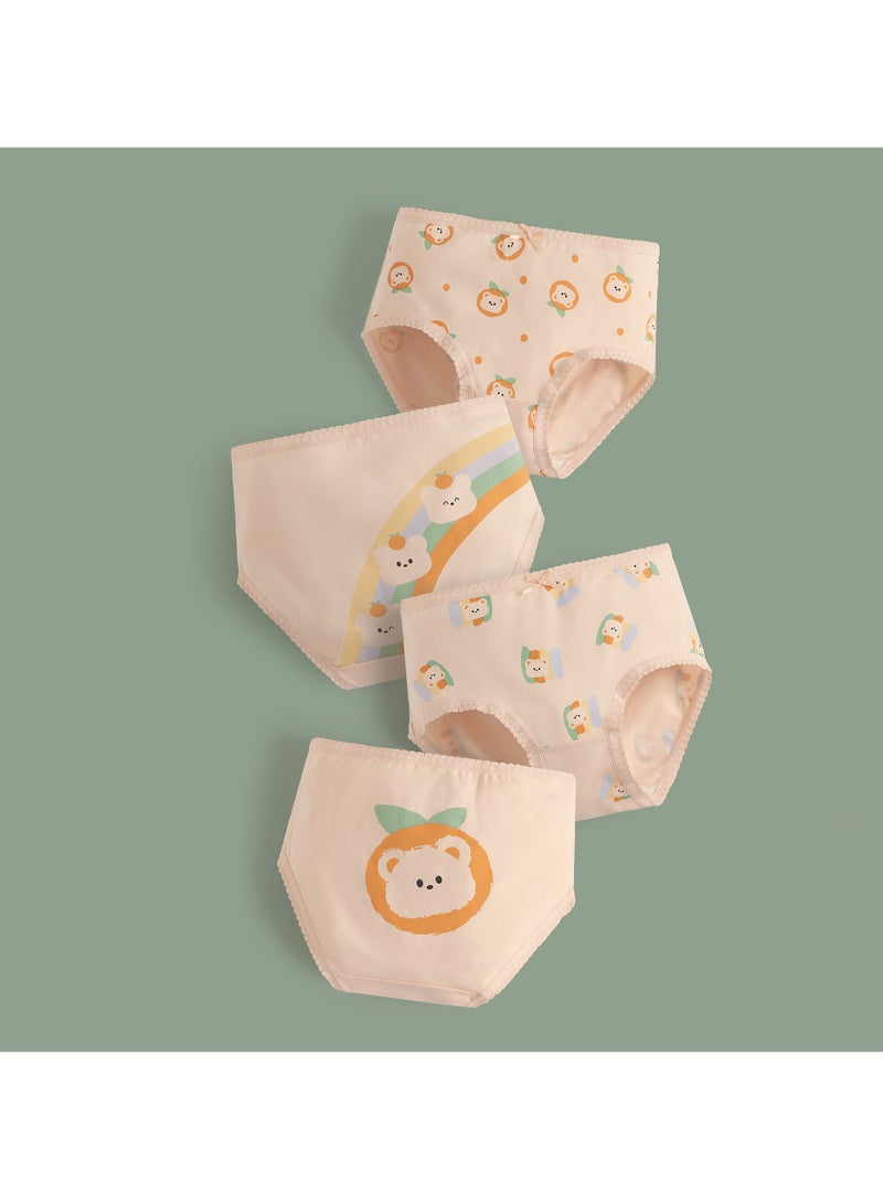 ريدمابليتيك 4 قطع من سراويل داخلية قطنية للبنات على شكل حرف A - Image 1