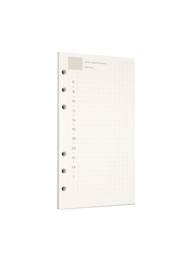 Zelten 1 Pack A6 45 Sheets/90 Pages Daily PlannerLoose Leaf Punched Paper Refills Paper for 6 Hole Binder Personal Organizer Diary Notebook Refillable Planner - Image 1