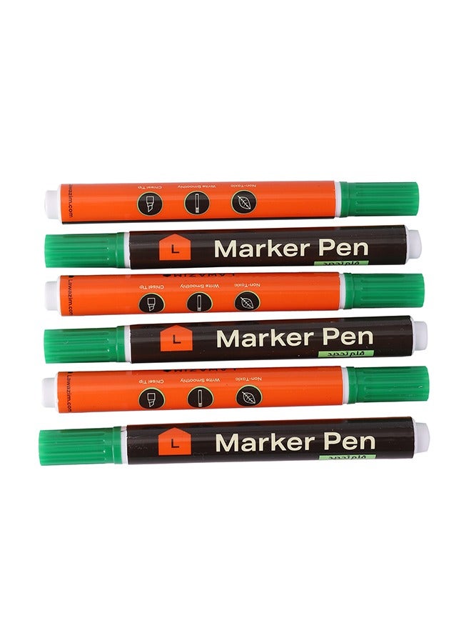 LAWAZIM Marker Pen -12 Piece Green- Non-Toxic Washable Ink Chisel Tip Permanent Markers for Art Crafts Stationary Office School Projects Industrial Use - for Cardboard Fabric Metal Wood Glass Ceramic  - Image 2