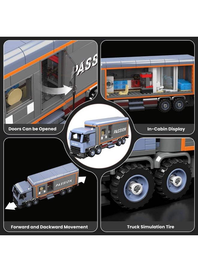 mould king Mould King Heavy-Duty RV Truck Building Set, Realistic American Motorhome Truck Model for Kids Ages 8+, 24071 STEM Toy Vehicles with Detailed Interior, Display and Collection for Adult (615 PCS)  - Image 3