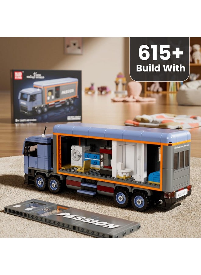 mould king Mould King Heavy-Duty RV Truck Building Set, Realistic American Motorhome Truck Model for Kids Ages 8+, 24071 STEM Toy Vehicles with Detailed Interior, Display and Collection for Adult (615 PCS)  - Image 2