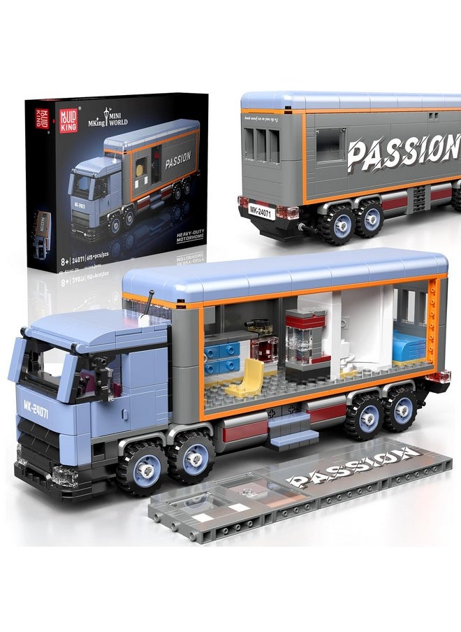 mould king Mould King Heavy-Duty RV Truck Building Set, Realistic American Motorhome Truck Model for Kids Ages 8+, 24071 STEM Toy Vehicles with Detailed Interior, Display and Collection for Adult (615 PCS)  - Image 1