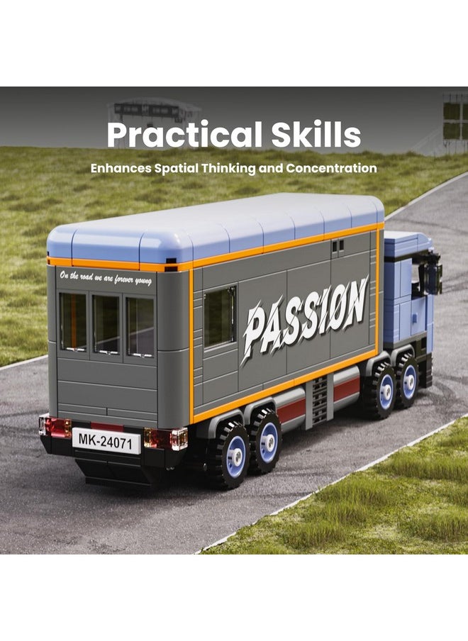 mould king Mould King Heavy-Duty RV Truck Building Set, Realistic American Motorhome Truck Model for Kids Ages 8+, 24071 STEM Toy Vehicles with Detailed Interior, Display and Collection for Adult (615 PCS)  - Image 5
