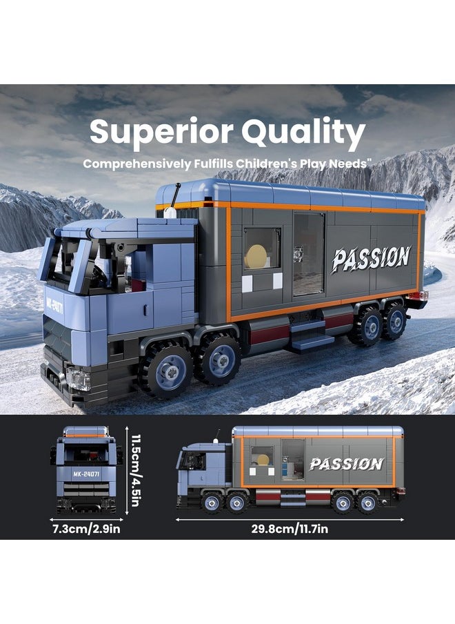 mould king Mould King Heavy-Duty RV Truck Building Set, Realistic American Motorhome Truck Model for Kids Ages 8+, 24071 STEM Toy Vehicles with Detailed Interior, Display and Collection for Adult (615 PCS)  - Image 4