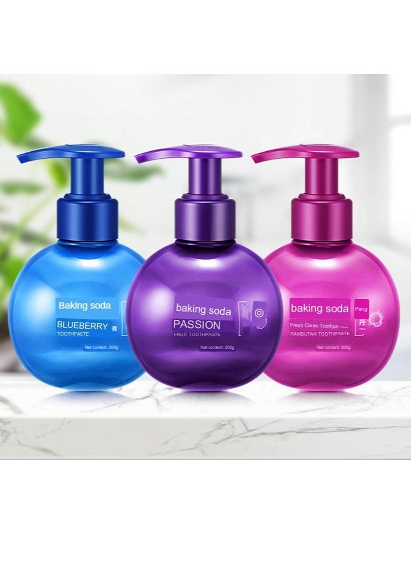 220g Magical Baking Soda Toothpaste Teeth Whitening Cleaning Hygiene Oral Care Passion Fruit Teeth Soda Toothpaste Random Colour