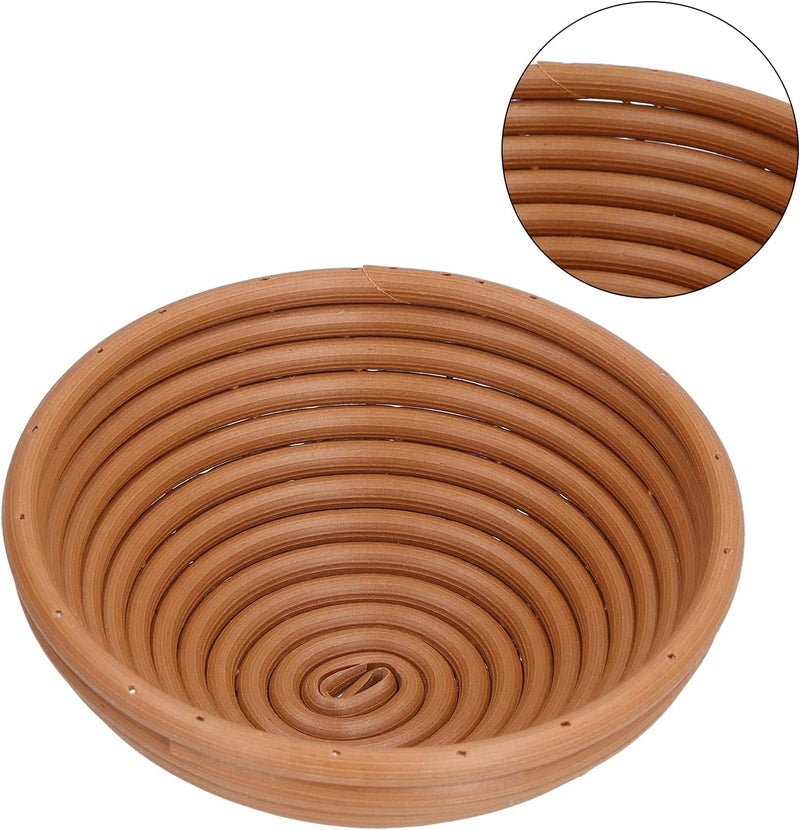 Hanging space save Premium Material Bread Proofing Basket Unique Fruit Plate for Kitchen Home Bakery (Yellow brown round 16X6CM) Space saving design picks - Image 5