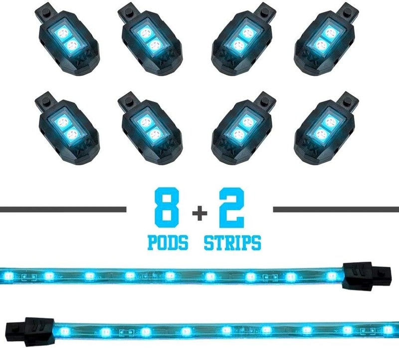 XKGLOW Light Blue 8 Pod 2 Strip LED Kit - Image 2