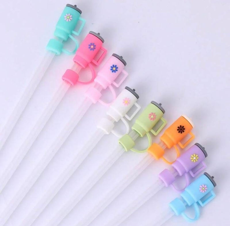 2 pcs straw stopper, silicone Straw Covers Cap for Stanley Cup, Cute Pink Straw Topper Compatible for 30 and 40 Oz Tumbler with Handle,10 mm 0.4 in Straw Tips Lids (Random Color) - Image 3