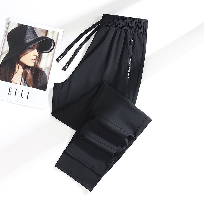 Ice Silk Pants Quick-Drying Breathable Nylon Men'S And Women'S Elastic Soft Anti-Wrinkle Cooling Couple Sunscreen Pants - Image 1