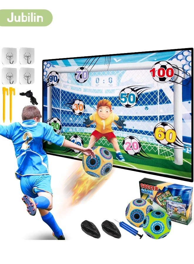 Jubilin Football Playset for Children 3 4 5 6 7 8, Football Toy for Garden Indoor Outdoor Football with Velcro Balls Toy, Football Gifts for Boys Girls, Birthday Gifts  - Image 1