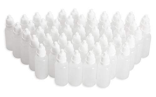 DIY Crafts 25ML Dropper Bottles 50 Pcs Clear White Plastic Empty Squeezable Dropper Bottles Eye Li25ML Dropper Bottles - Image 1