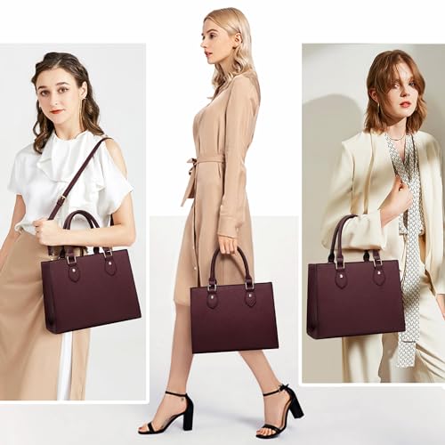 CHICAROUSAL Crossbody Purses and Handbags for Women PU Leather Tote Top Handle Satchel Shoulder Bags (Liz Burgundy) - Image 3