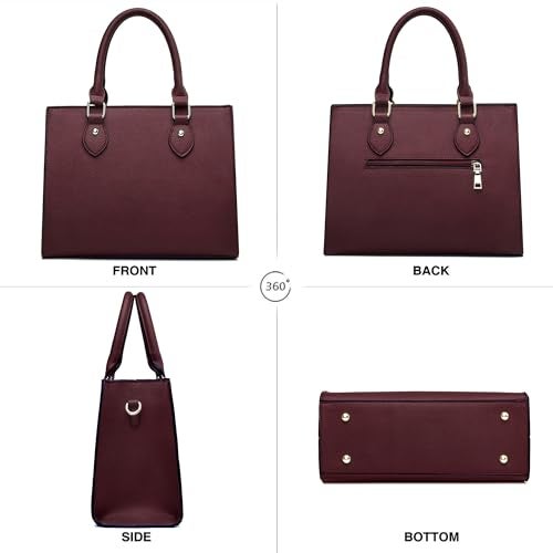 CHICAROUSAL Crossbody Purses and Handbags for Women PU Leather Tote Top Handle Satchel Shoulder Bags (Liz Burgundy) - Image 4