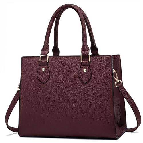 CHICAROUSAL Crossbody Purses and Handbags for Women PU Leather Tote Top Handle Satchel Shoulder Bags (Liz Burgundy) - Image 1