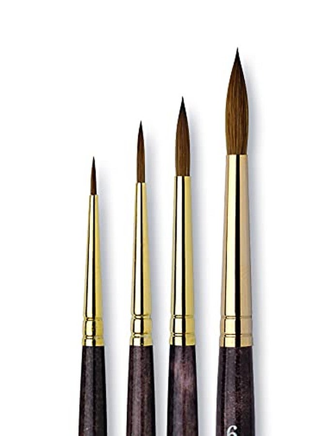 da Vinci Watercolor Brush Set 5547A2 - Harbin Kolinsky Series 1526y Rounds 4 Brush Set with Sizes 0, 2, 4, 6 - Image 2
