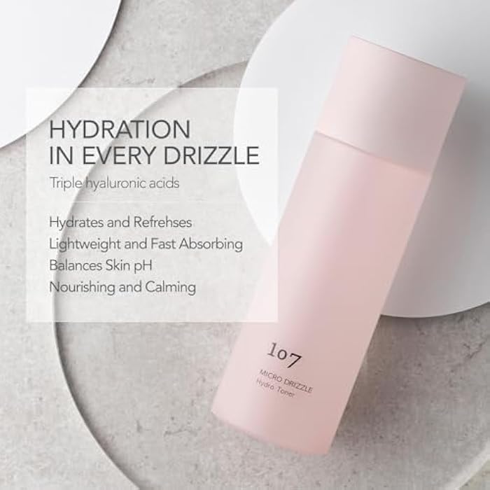 107 Hyaluronic Acid Toner, Lightweight Face Moisturizer, Hydrates, Soothes, and Balances Skin, Refreshing Micro Toner for Dry Skin (5.2 fl oz) - Image 2
