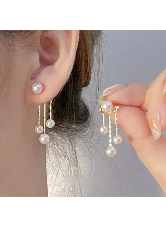 Depend Tassel Pearl Pendant Earrings - Image 2