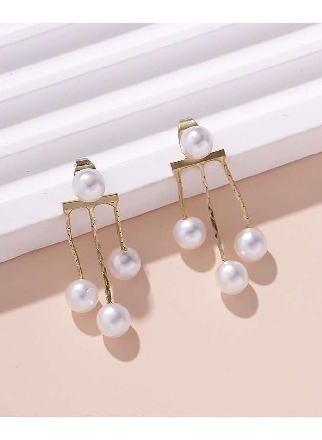 Depend Tassel Pearl Pendant Earrings - Image 3