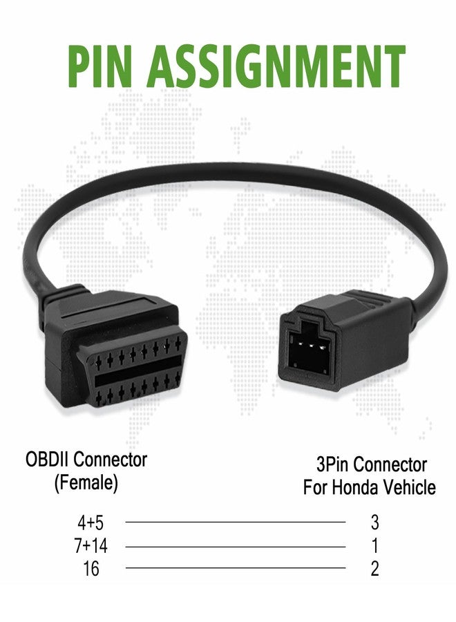 AMHTDOL OBD1 to OBD2 Adapter for Honda 3 Pin Cable,Compatible with Honda Vehicle 3pin Obd1 to 16pin Obd2 Adapter Cable Diagnostic Connector, Work with ELM327 OBD2 Scan Tool and OBD 1 Code Reader - Image 5