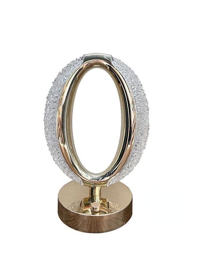 ELTRAZONE MOONCEE Crystal Diamond Table Lamp – Round and Oval Nightlight with Type-C Charging and Tricolor Dimming - Image 1