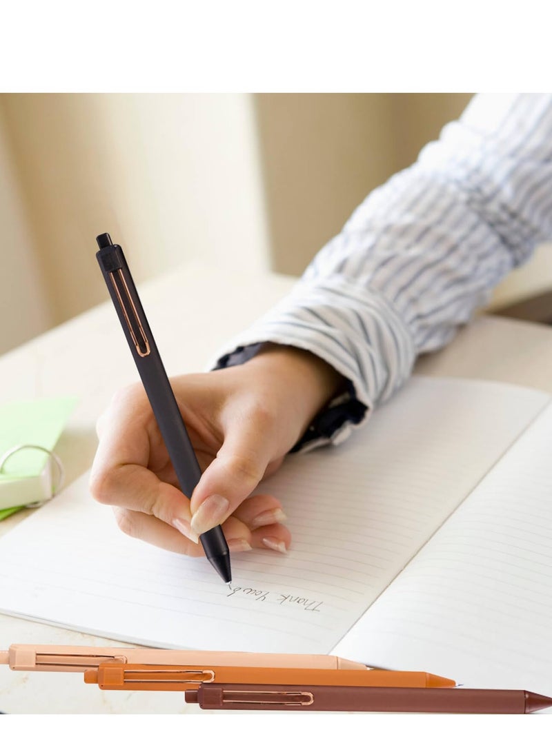 Excefore Retractable Gel Ink Pens, 6 Pcs Black Ballpoint Pens, 0.5mm Fine Point Rollerball, Quick Drying Smooth Writing Pens for Adults, Kids, Students - Image 4