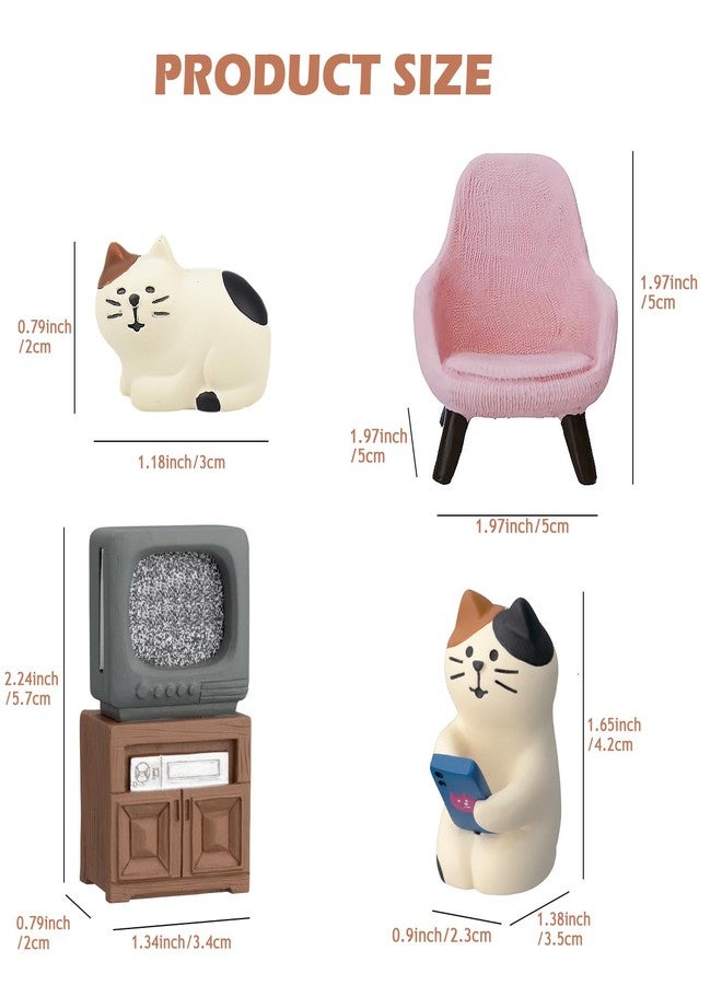 Molishan Cute Desk Accessories - Funny Cats Watching TV Figurines for Bookshelf, Desk Decoration, Office Decor for Cat Lovers, Friend, Family Pink - Image 5
