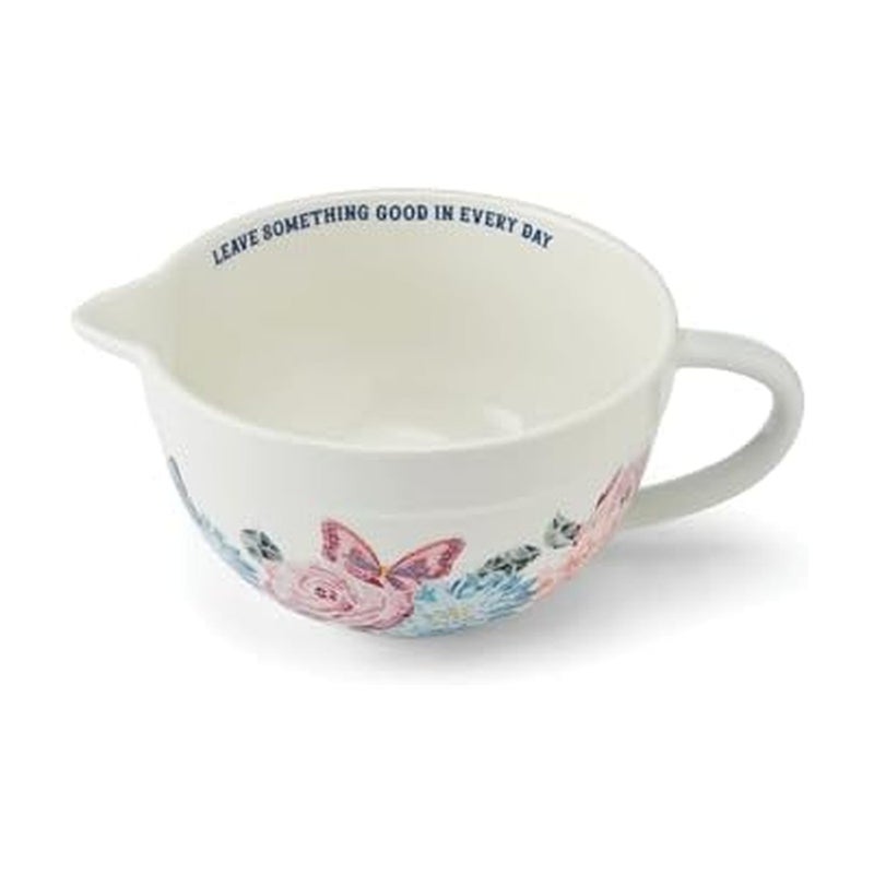 Dolly Parton Ceramic Batter Bowl Mosaic Design with Inspirational Quote Capacity Spout and Handle Dishwasher Safe 25 Quart - Image 2