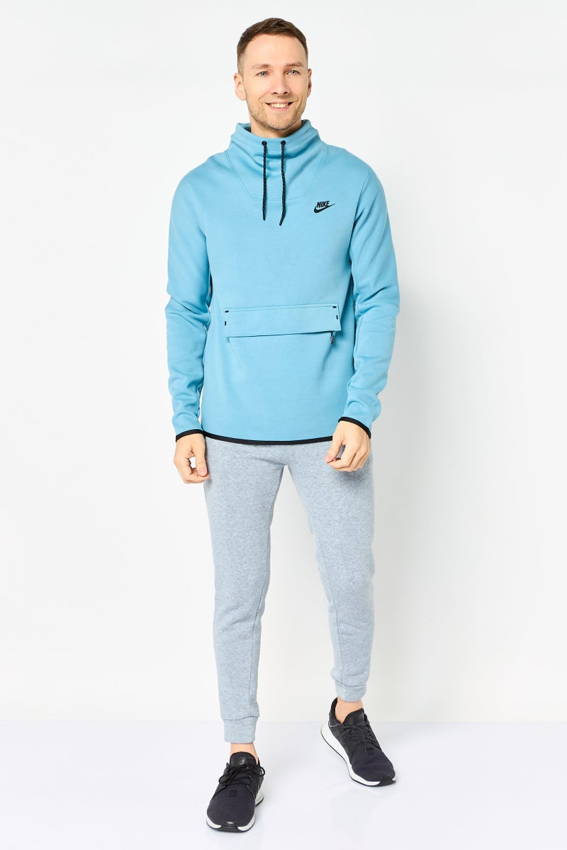 Nike Men Standard Fit Long Sleeve Outdoor Sweatshirt, Ash Blue - Image 3