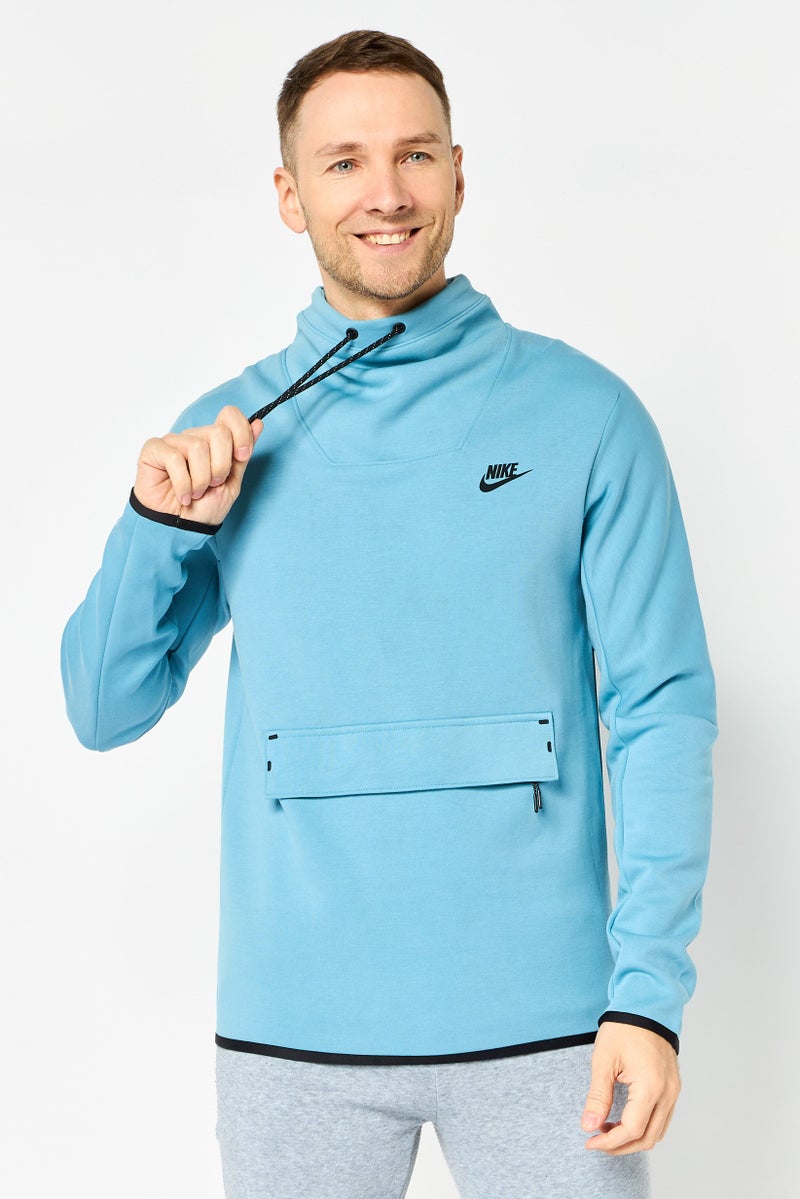 Nike Men Standard Fit Long Sleeve Outdoor Sweatshirt, Ash Blue - Image 1