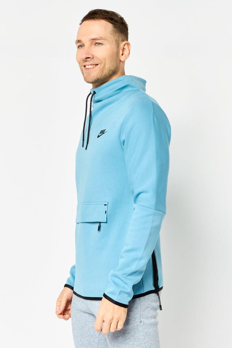 Nike Men Standard Fit Long Sleeve Outdoor Sweatshirt, Ash Blue - Image 4