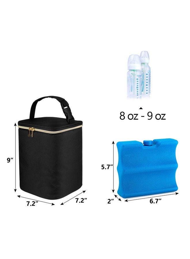 Teamoy Teamoy Breastmilk Cooler Bag, Baby Bottles Bag for up to 4 Large 9 Ounce Bottles, Perfect for Working Mom Mother, (Bag ONLY), Black - Image 5
