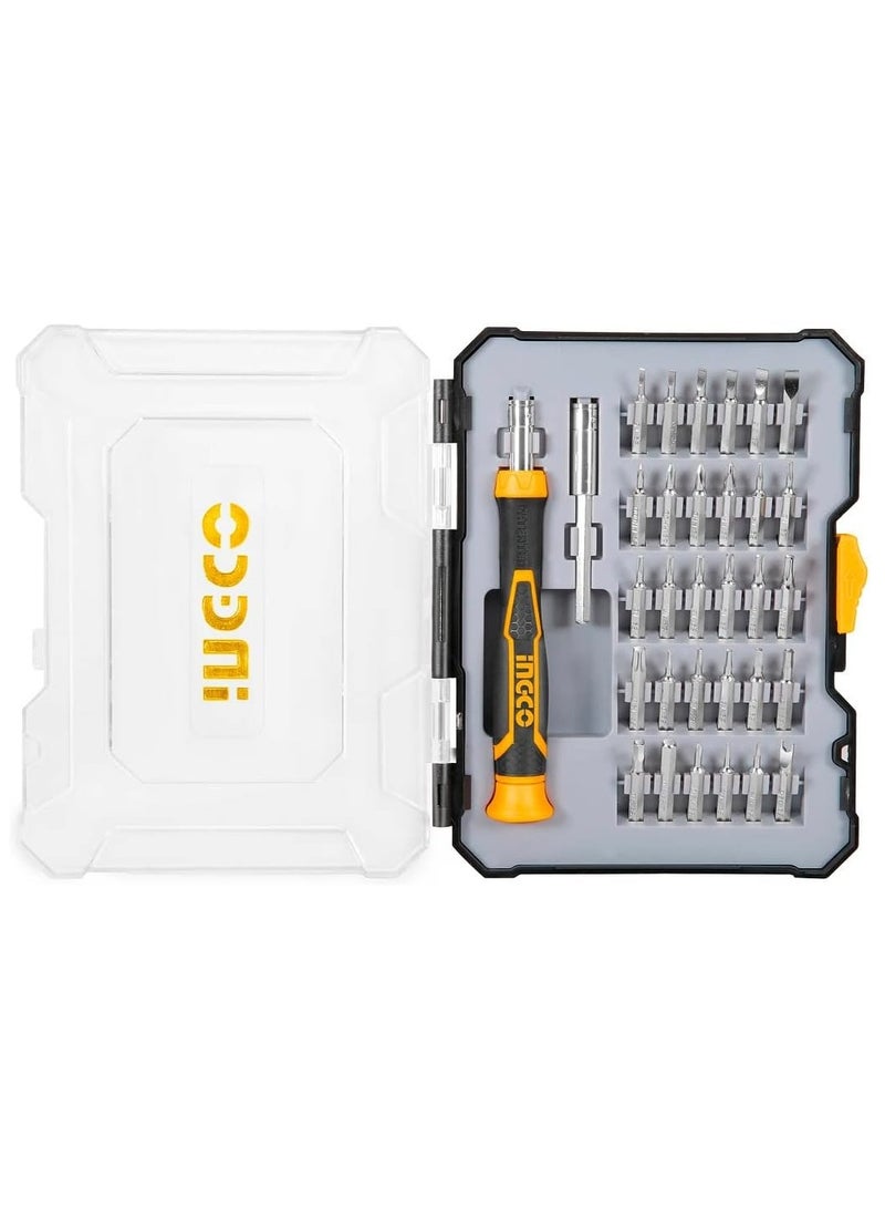 INGCO INGCO 32Pcs Precision Screwdriver Set with Case, Electronics Precision Screwdriver with 30 Bits, Screwdriver Set for DIY, Precision Screwdriver Set for Phone, Computer, Laptop, PC, Table  - Image 1