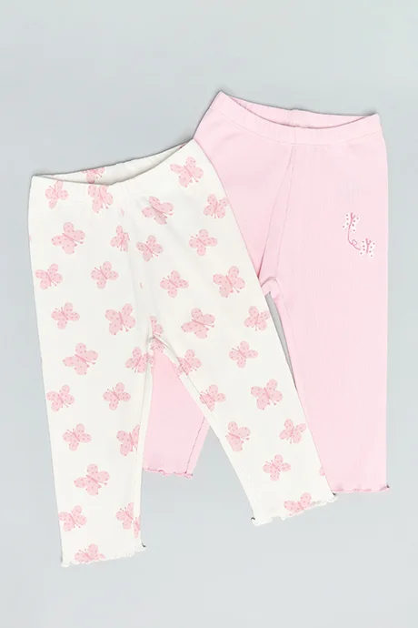 أر أند بي 2 Pack Printed Leggings with Elastic Waist