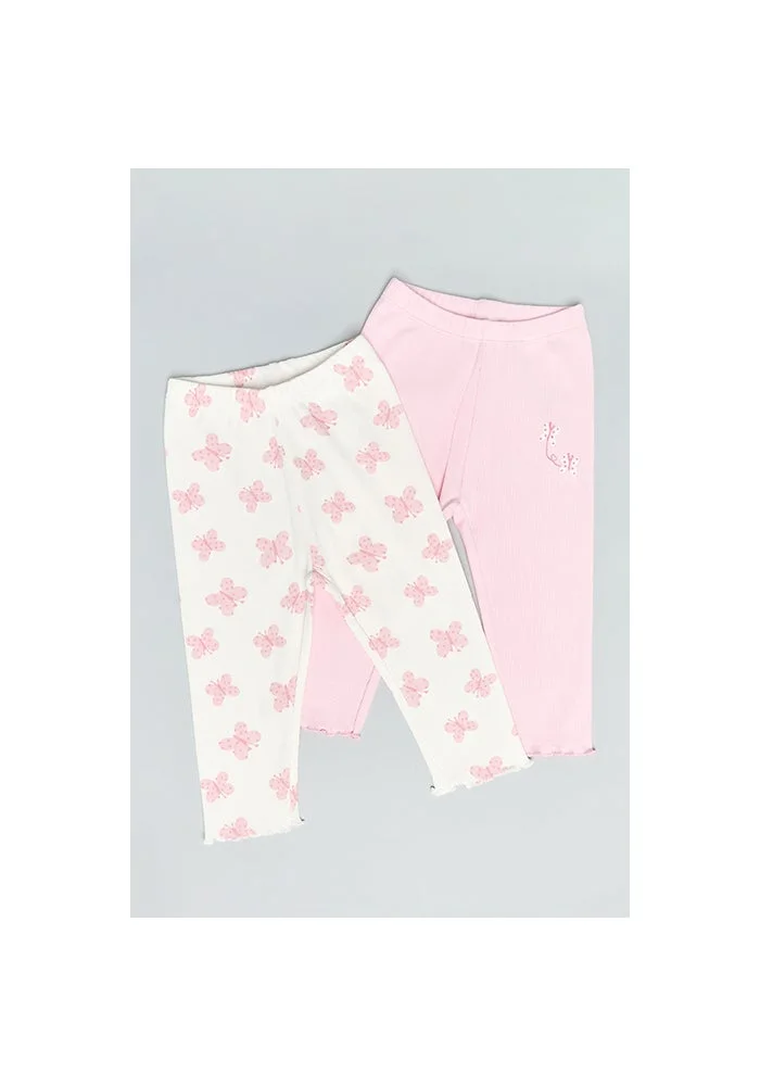 R&b 2 Pack Printed Leggings with Elastic Waist