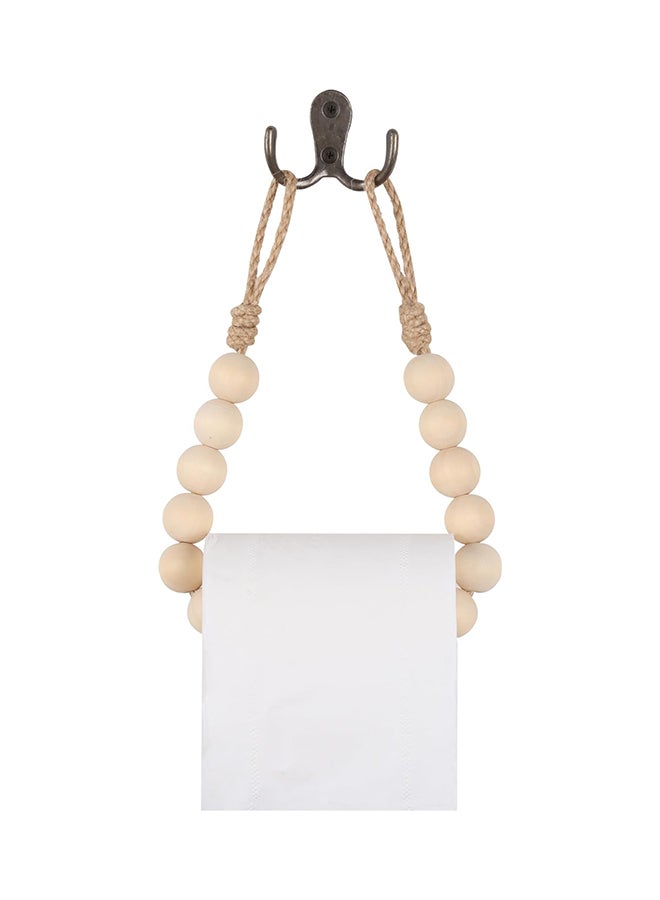 انتيكيانو حامل ورق التواليت من خرز الخشب الطبيعي - Image 1