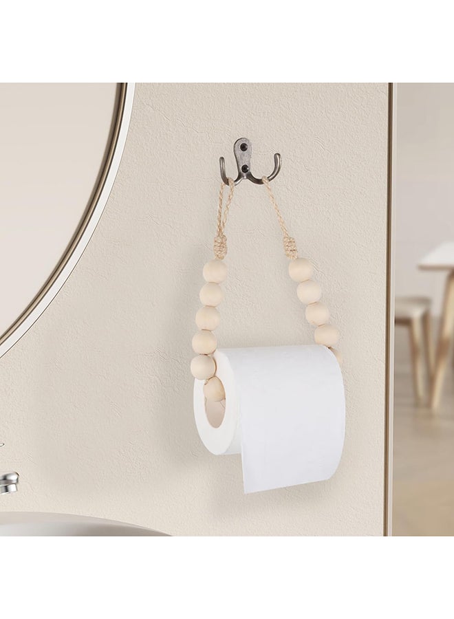 انتيكيانو حامل ورق التواليت من خرز الخشب الطبيعي - Image 3